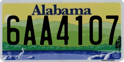 AL license plate 6AA4107