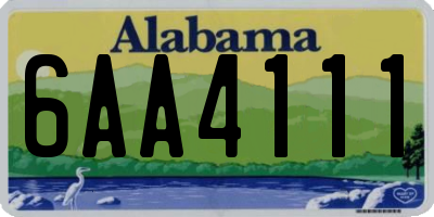 AL license plate 6AA4111