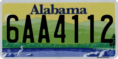 AL license plate 6AA4112