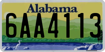 AL license plate 6AA4113