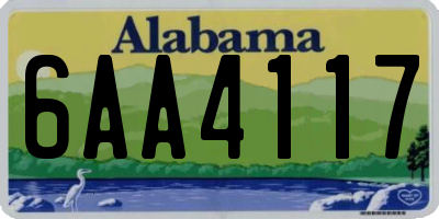 AL license plate 6AA4117