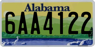 AL license plate 6AA4122