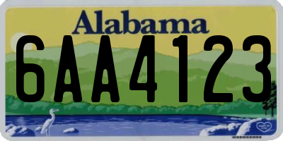 AL license plate 6AA4123