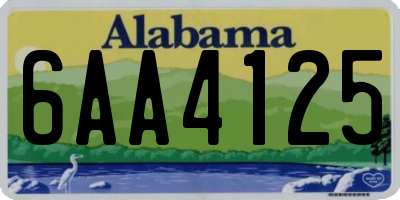 AL license plate 6AA4125