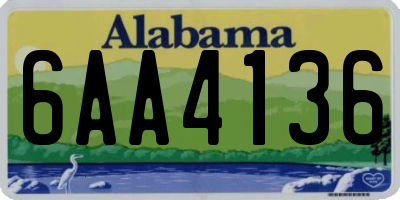 AL license plate 6AA4136