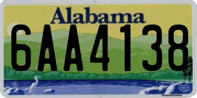 AL license plate 6AA4138