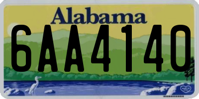 AL license plate 6AA4140