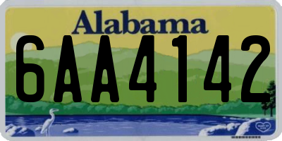 AL license plate 6AA4142