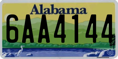 AL license plate 6AA4144