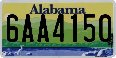 AL license plate 6AA4150