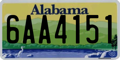 AL license plate 6AA4151