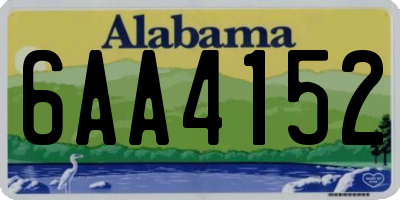 AL license plate 6AA4152