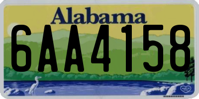 AL license plate 6AA4158