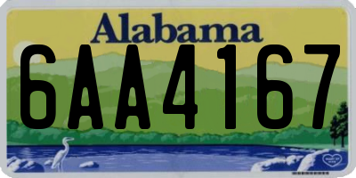 AL license plate 6AA4167