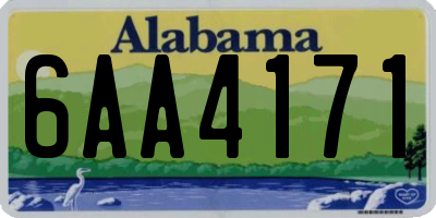 AL license plate 6AA4171