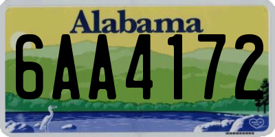 AL license plate 6AA4172