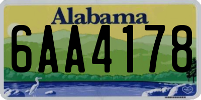 AL license plate 6AA4178