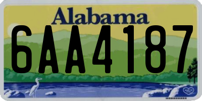 AL license plate 6AA4187