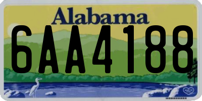 AL license plate 6AA4188
