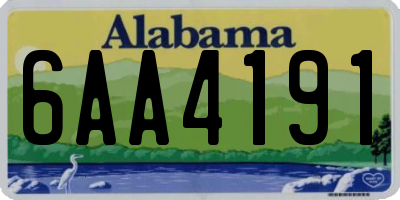 AL license plate 6AA4191
