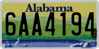 AL license plate 6AA4194