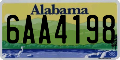 AL license plate 6AA4198