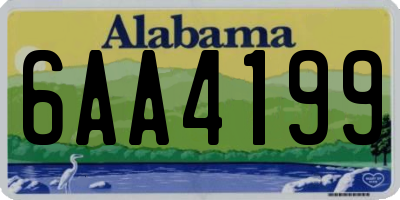 AL license plate 6AA4199