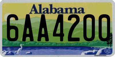 AL license plate 6AA4200