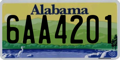 AL license plate 6AA4201