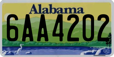 AL license plate 6AA4202