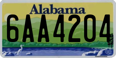 AL license plate 6AA4204