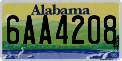 AL license plate 6AA4208