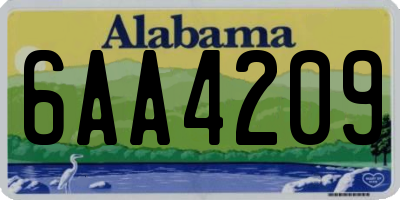 AL license plate 6AA4209