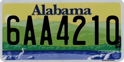 AL license plate 6AA4210