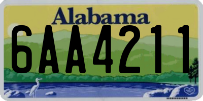 AL license plate 6AA4211
