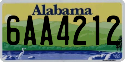 AL license plate 6AA4212