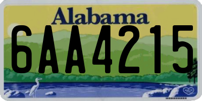 AL license plate 6AA4215