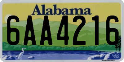 AL license plate 6AA4216