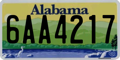 AL license plate 6AA4217