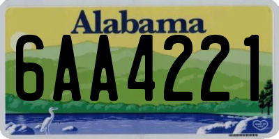 AL license plate 6AA4221