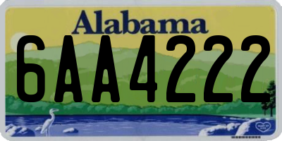 AL license plate 6AA4222