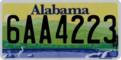 AL license plate 6AA4223