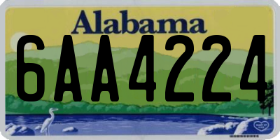 AL license plate 6AA4224