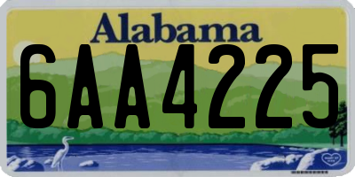 AL license plate 6AA4225