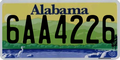 AL license plate 6AA4226