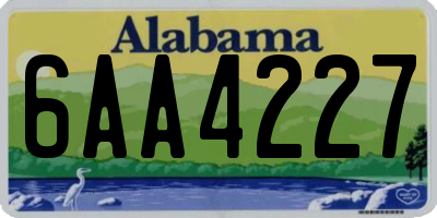 AL license plate 6AA4227