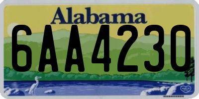 AL license plate 6AA4230