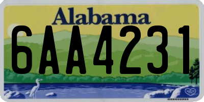 AL license plate 6AA4231