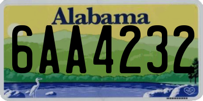 AL license plate 6AA4232