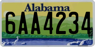 AL license plate 6AA4234